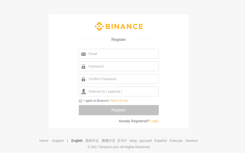 binance register