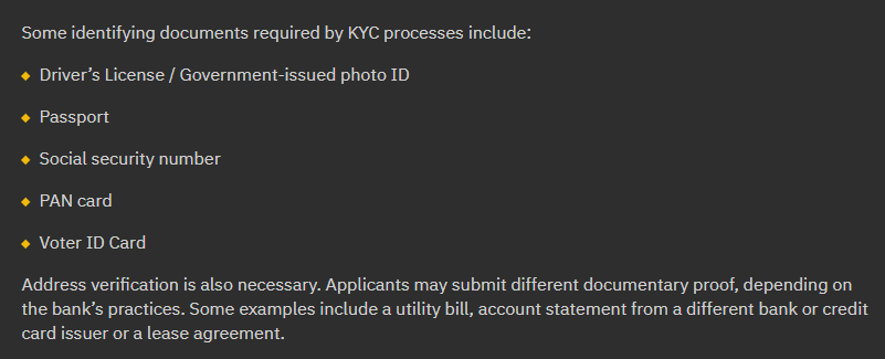 Requisitos de Binance KYC